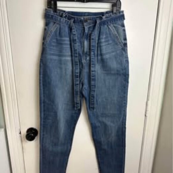 Denim Mom Jeans High Rise Size 11 with belt side pockets#0474 - Picture 1 of 6